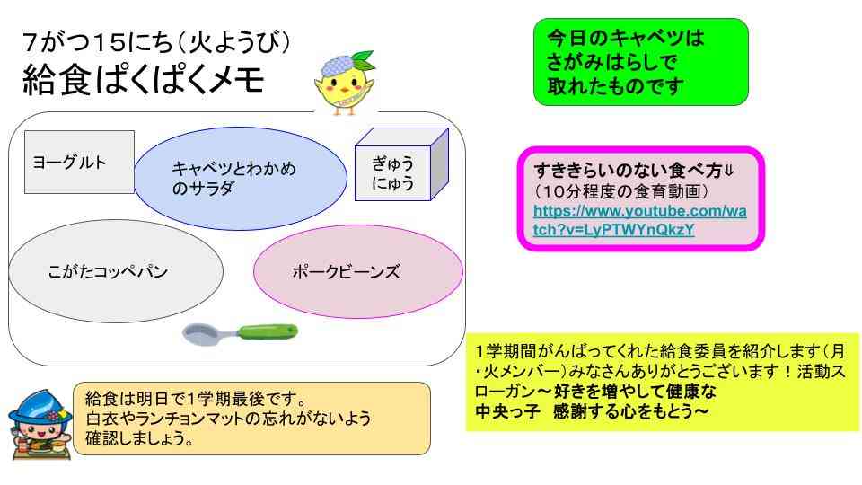 R7年7月1日〜16日給食ぱくぱくメモ  (9)